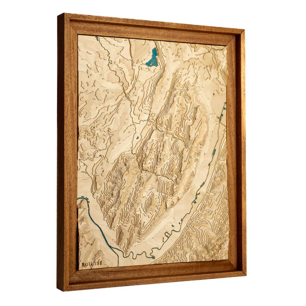 Carte topographique en bois et en relief du massif de la Chartreuse